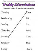 Weekly Abbreviations Worksheet 