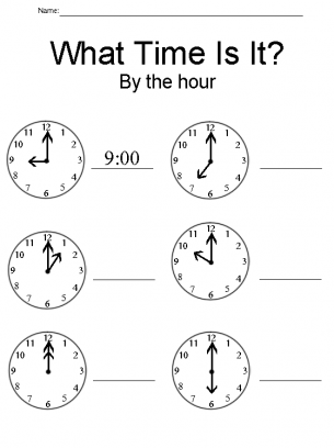 telling time by the hour