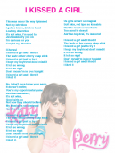 Katy Perry I Kissed A Girl Lyrics Sheet