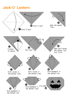 Origami Jack-O' Lantern