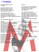 Miley Cyrus 7 Things Lyrics Sheet