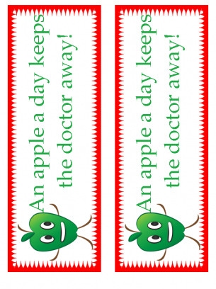 Apple a Day bookmark 