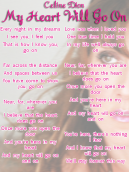 Celine Dion My Heart Will Go On Lyrics Sheet  