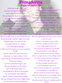 Marina and the Diamonds Primadonna Lyrics Sheet  