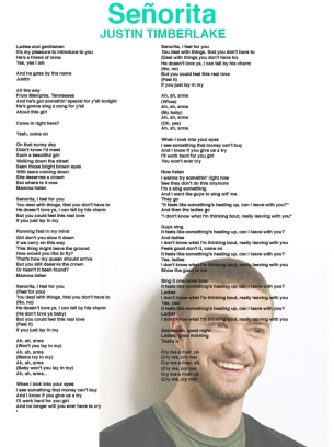 Justin Timberlake Senorita Sheet