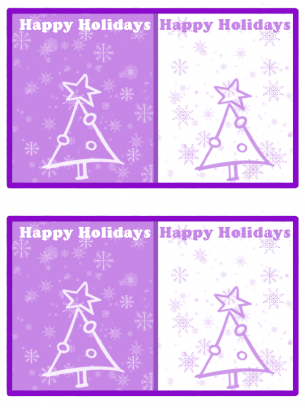 Purple and White Tree Card 