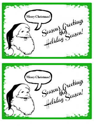 Green and Santa Christmas Card 