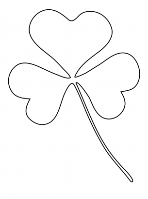 3 Leaf Clover Activities Template black and white line drawing
