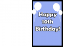 Balloon 10th Birthday Cards