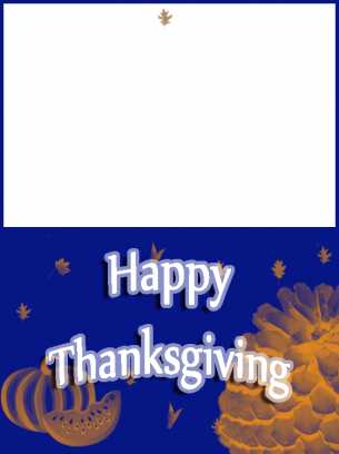 Blue and Orange Thanksgiving Card