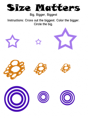 Size Matter Big Worksheets