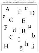 Matching Uppercase and Lowercase Worksheet
