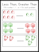 Less Than Greater Than Christmas Worksheets