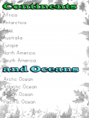 Oceans and Continents Lesson