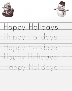 Happy Holidays Print Worksheet