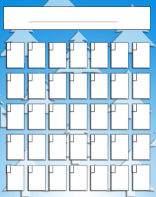 White and Blue Tree Blank Calenders