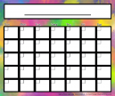 Pink and Green Blank Calendar