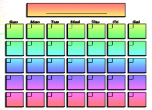 Rainbow Boxes Blank Calendar - Free Printable Online