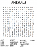 Animal Word Search Puzzle