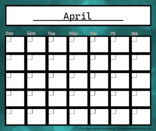 Free Monthly April Calendar - Free Printable Online