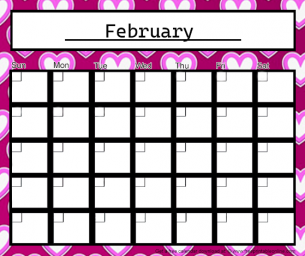 Monthly Calendar February 2013