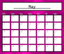 Pink Monthly Calendar May 