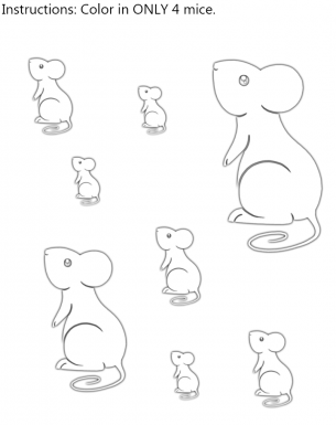 Coloring In Mouse Preschool Worksheet