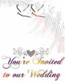 Colorfull Doves with Gold and grey - You're invited to our wedding - Wedding Invitation Template
