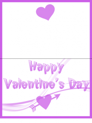 Valentine's Day Card Purple Hearts