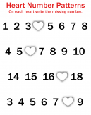Valentine Missing Number Worksheets