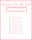 Valentine Worksheets ABC Order