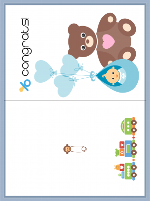 Bear and Baby Congrats Card 