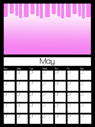 May Printable Calendars with a pink design