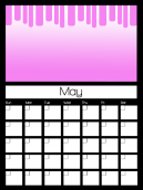 May Printable Calendars with a pink design
