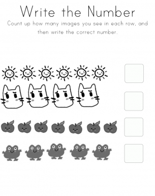 write the number worksheets