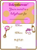Pink Bordered Baby Shower Invitations