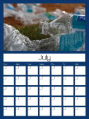 Printable with Recycling for July - Monthly Calendars - Blank for use in any given year