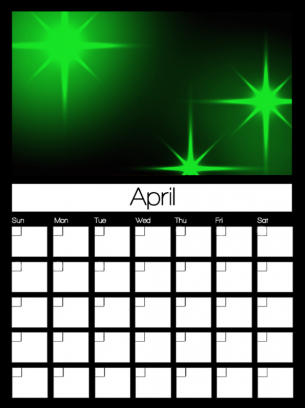 April Easter Star Monthly Printable Calendars - Free Printable Online