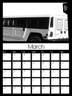 March Blank Urban Monthly Calendars - Free Printable Onlie