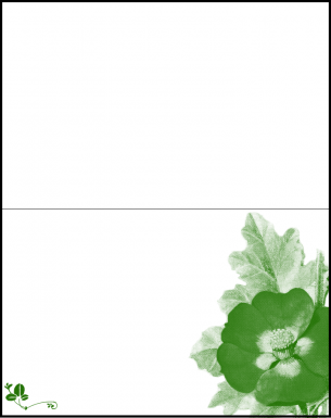 Green Flower Printable Cards