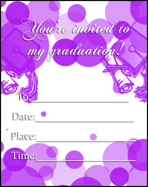 Purple Dot Graduation Invitations