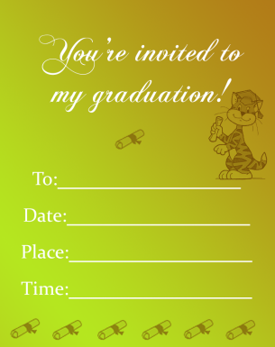 Yellow Graduation Invitations