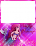 Little Mermaid Pink Birthday Cards