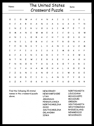 United States Word Search Puzzle