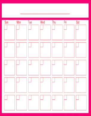 Pink Monthly Calendars