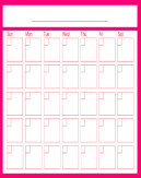 Pink Monthly Calendars