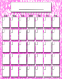 Pink Dotted Monthly Calendars
