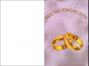 Greeting Engagement Cards - Pink With Gold Rings Greeting Card