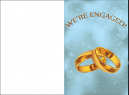 Engagement Greeting Cards - Blue With Gold Rings Greeting Card