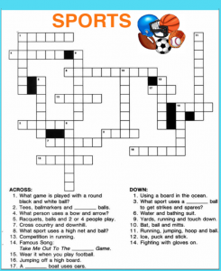 free printable Sports Crossword Puzzle